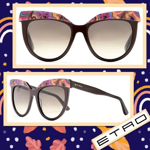 Etro | Accessories | Etro Orange Paisley Cateye Sunglasses  display picture 1
